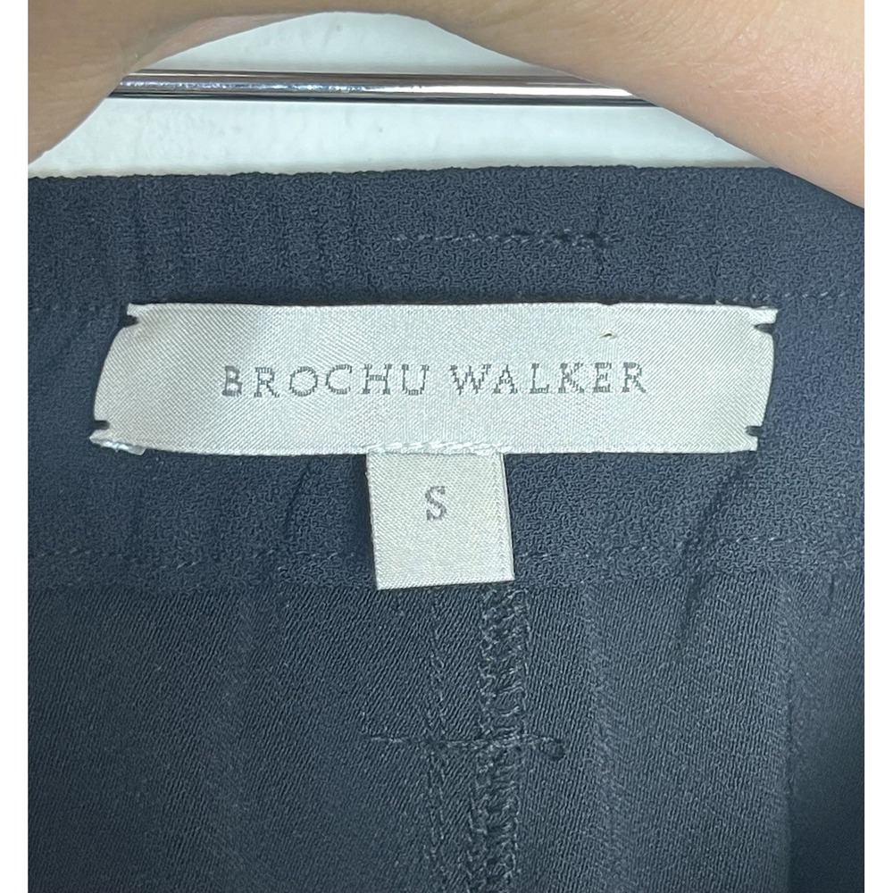 Brochu Walker The Duke Pant Black Onyx Wide-Leg Tie-Waist Trousers Size S - Picture 10 of 15